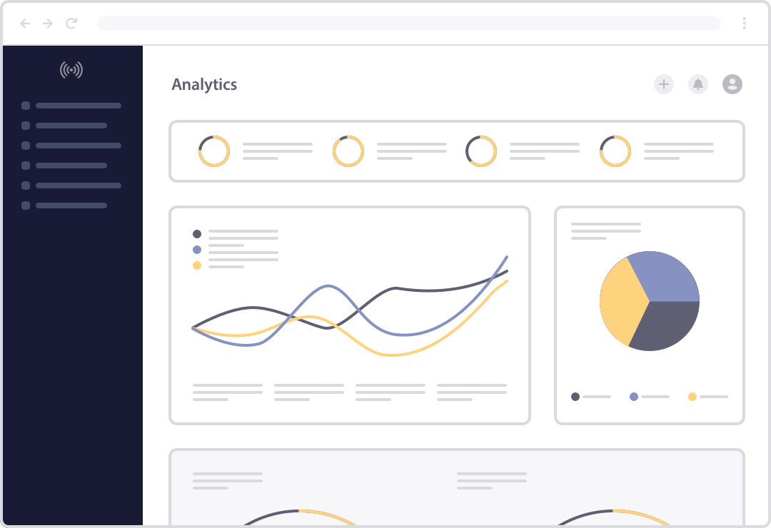 PushEngage analytics interface illustration