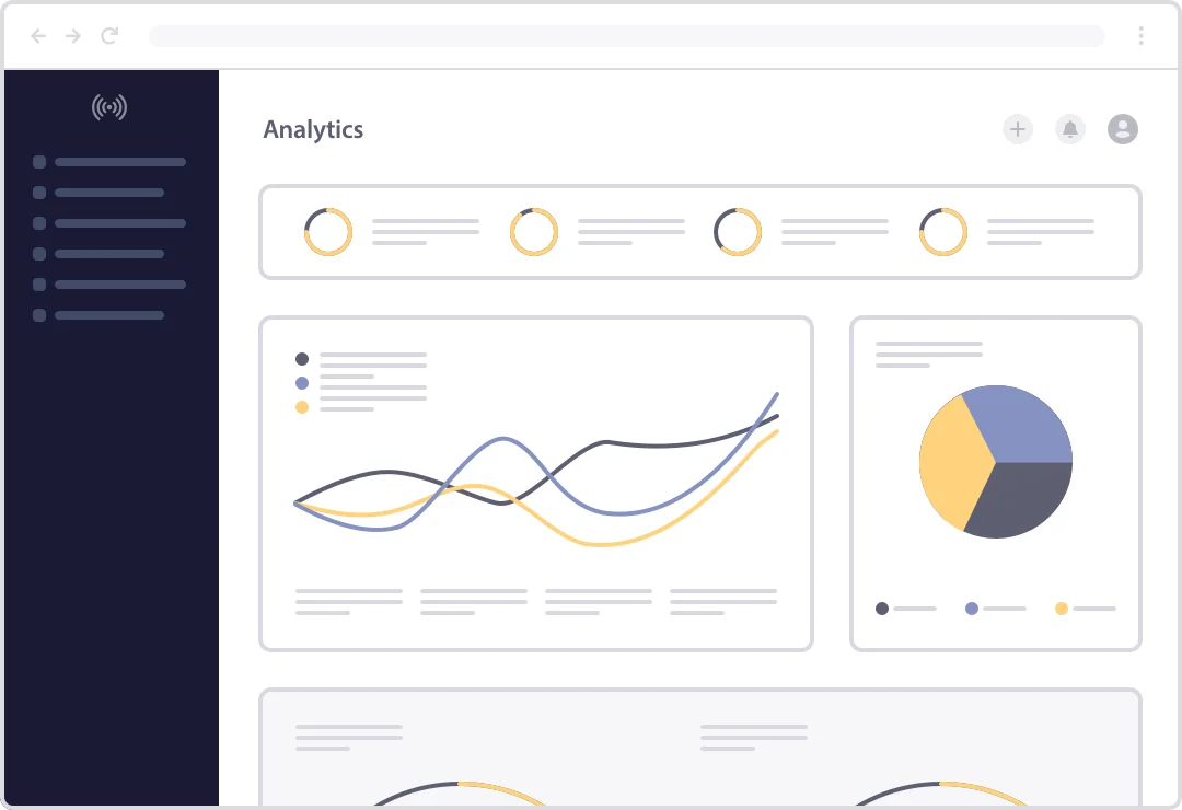 PushEngage analytics interface illustration